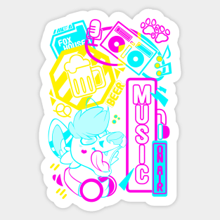 Kjisu's Nightlife Furry Design Sticker